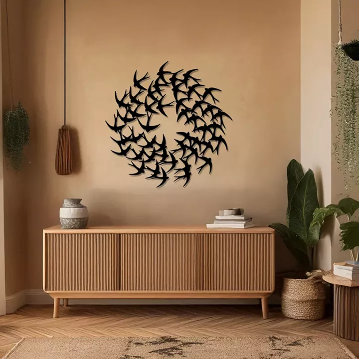 Διακοσμητικό τοίχου Swarm pakooworld μαύρο μεταλλικό Φ50x1,5εκ