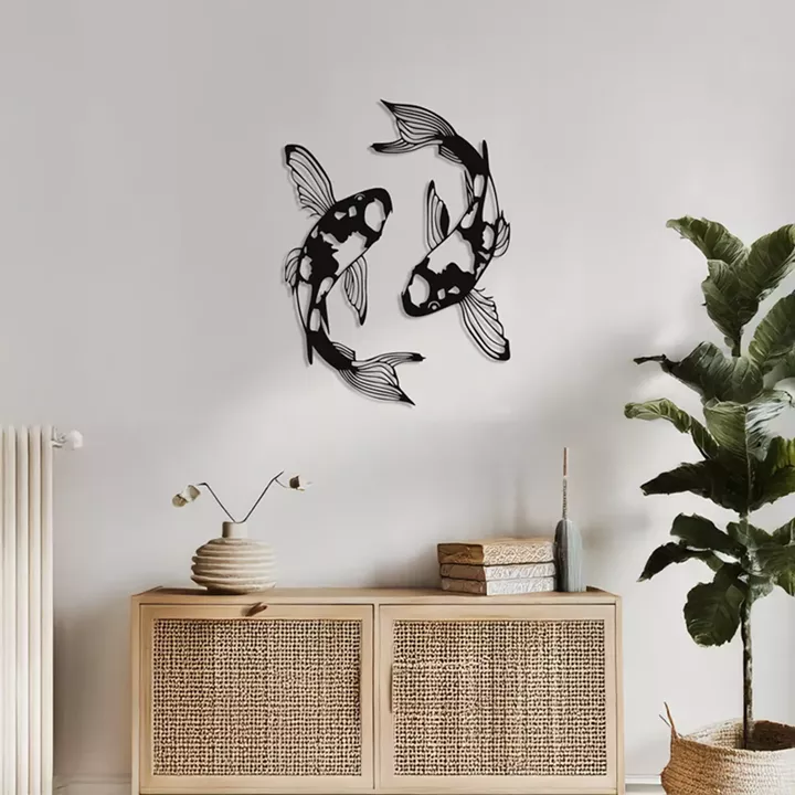 Διακοσμητικό τοίχου Konda pakooworld σετ 2τεμ μαύρο μεταλλικό 17x1,5x32εκ