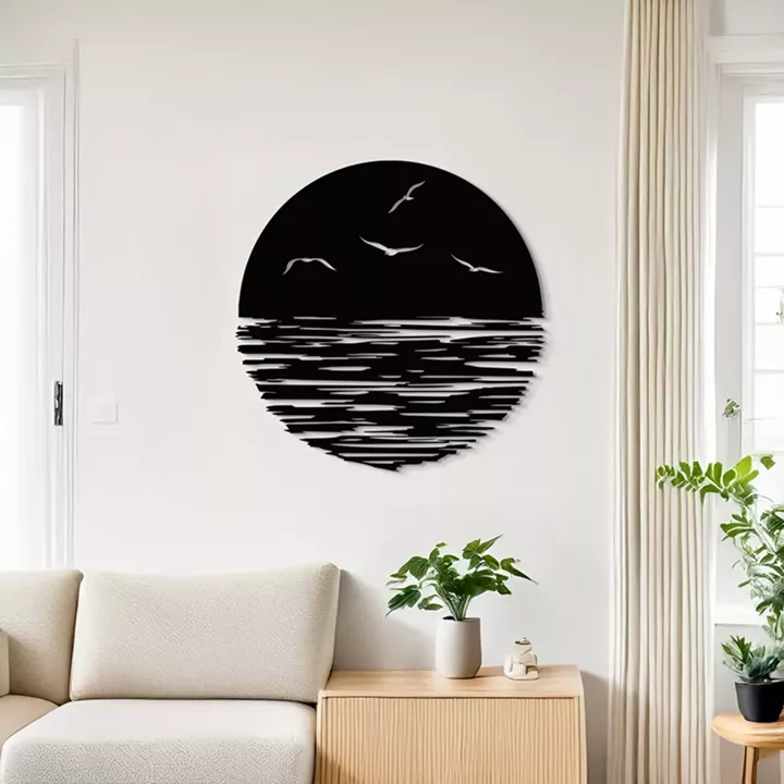 Διακοσμητικό τοίχου Seline pakooworld μαύρο μεταλλικό Φ40x1,5εκ