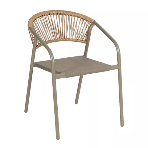 ΠΟΛΥΘΡΟΝΑ HOMAN HM6430.04 ΣΑΜΠΑΝΙ ΜΕΤΑΛΛΟ & TEXTILENE--ΜΠΕΖ P.E.RATTAN 53,5x62x75Υεκ
