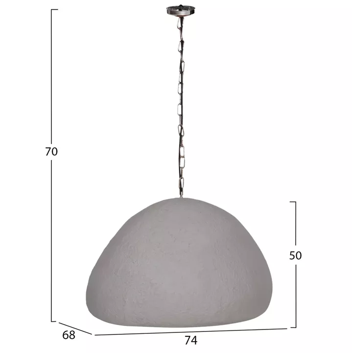 CEILING PENDANT LAMP JAYLEN HM4703.03XL FIBER CEMENT IN GREY 74x68x50-70Hcm.