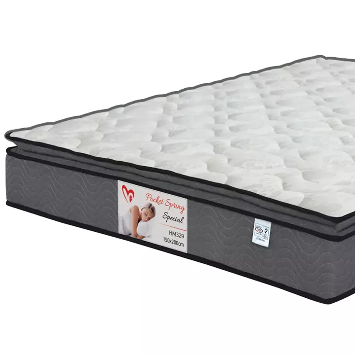 DOUBLE BED WITH MATTRESS SANDRA HM10770 GREY FABRIC--STORAGE SPACE--FOR MATTRESS 160x200cm