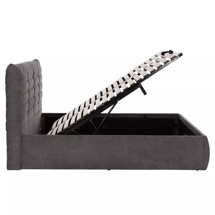 DOUBLE BED WITH MATTRESS SANDRA HM10770 GREY FABRIC--STORAGE SPACE--FOR MATTRESS 160x200cm