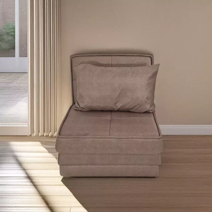Artekko Thales Καφέ Πολυθρόνα Κρεβάτι με Αποθηκευτικό Χώρο (110x85x90)cm Κρεβάτι (200x85x45)cm