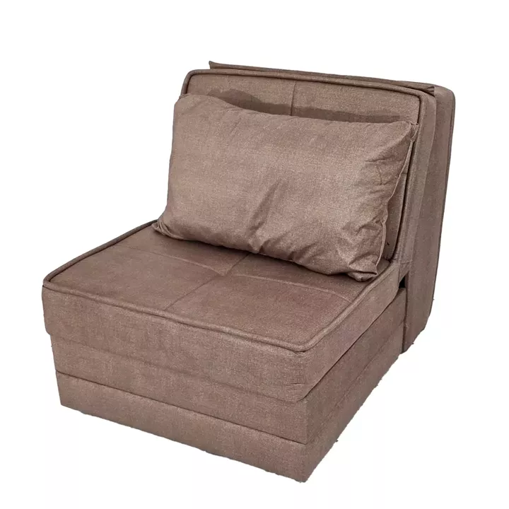 Artekko Thales Καφέ Πολυθρόνα Κρεβάτι με Αποθηκευτικό Χώρο (110x85x90)cm Κρεβάτι (200x85x45)cm