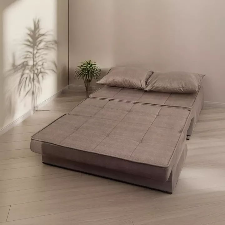 Artekko Thales Καφέ Διθέσιος Καναπές με Αποθηκευτικό Χώρο (110x140x90)cm Κρεβάτι (200x140x45)cm