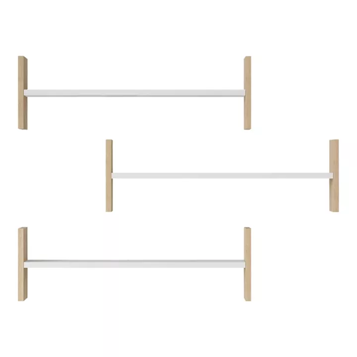 Ραφιέρα τοίχου Mento pakoworld λευκό με oak 75,6x14,5x23,6εκ