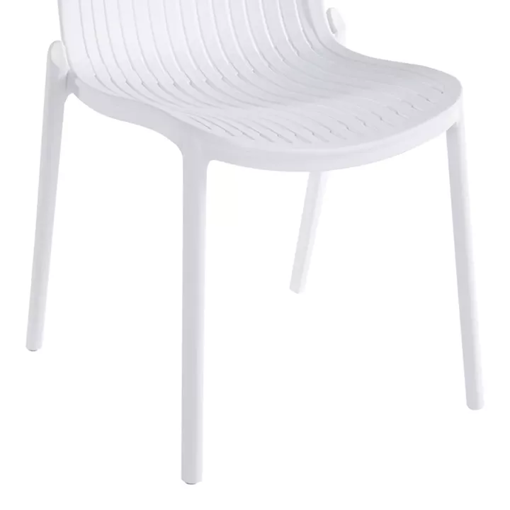 Καρέκλα Teragi στοιβαζόμενη pakoworld pp με UV protection λευκή 58x43.5x82εκ