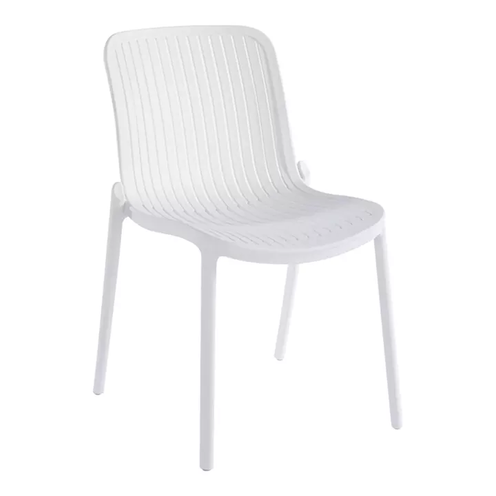 Καρέκλα Teragi στοιβαζόμενη pakoworld pp με UV protection λευκή 58x43.5x82εκ