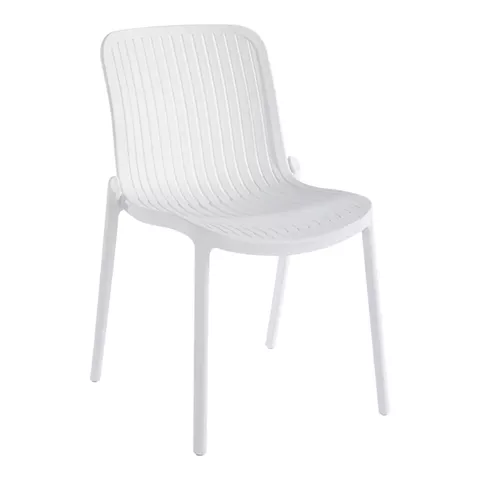 Καρέκλα Teragi στοιβαζόμενη pakoworld pp με UV protection λευκή 58x43.5x82εκ