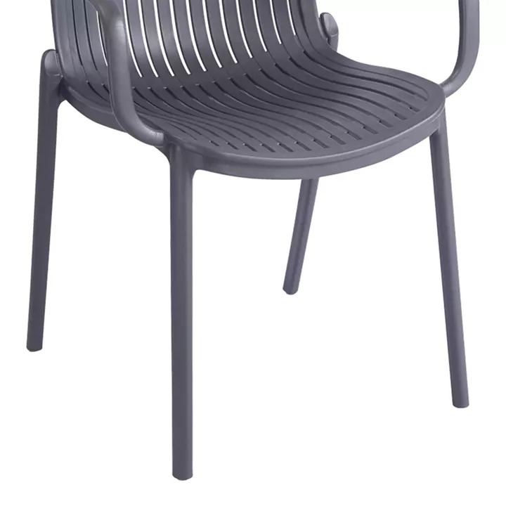 Πολυθρόνα Teragi στοιβαζόμενη pakoworld pp με UV protection ανθρακί 59x57x82εκ