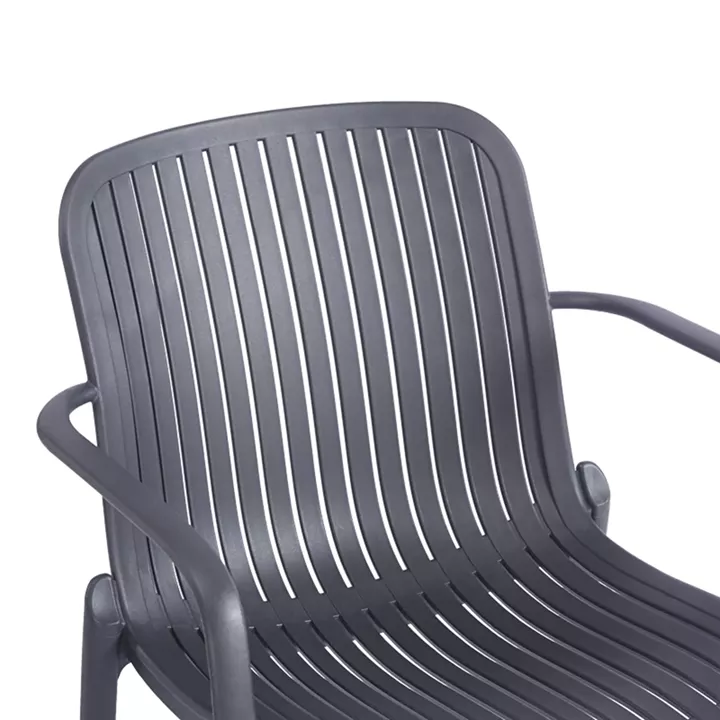 Πολυθρόνα Teragi στοιβαζόμενη pakoworld pp με UV protection ανθρακί 59x57x82εκ