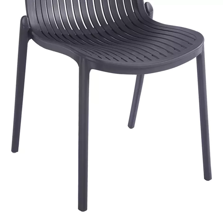 Καρέκλα Teragi στοιβαζόμενη pakoworld pp με UV protection ανθρακί 58x43.5x82εκ