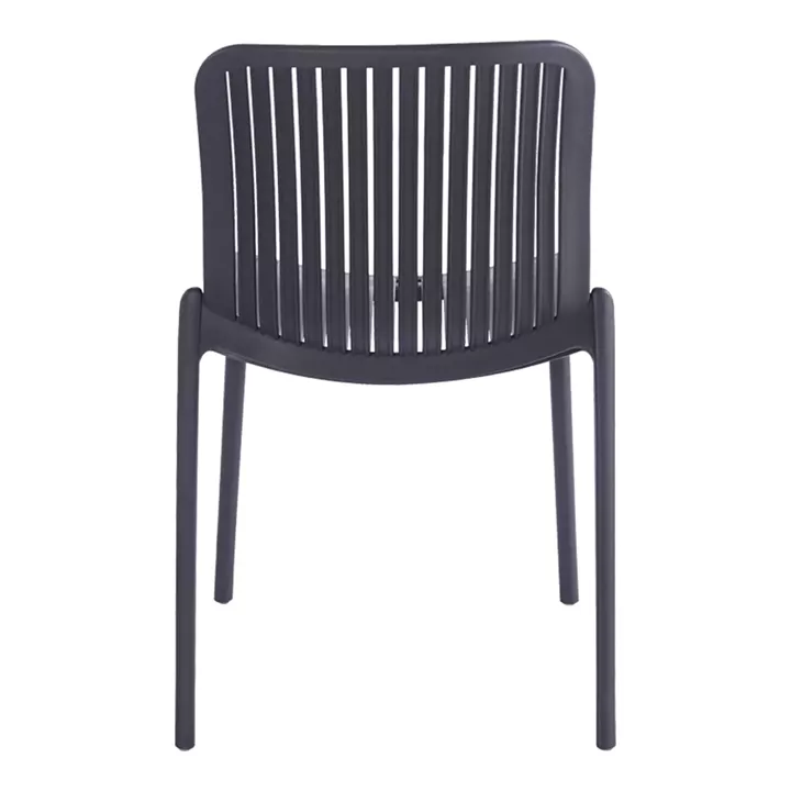 Καρέκλα Teragi στοιβαζόμενη pakoworld pp με UV protection ανθρακί 58x43.5x82εκ