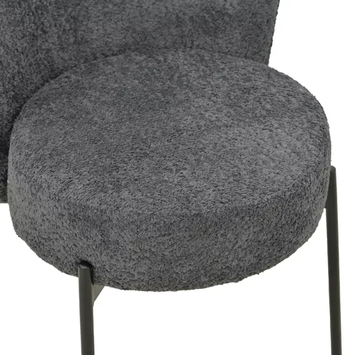 Καρέκλα Houlian pakoworld ανθρακί ύφασμα-πόδι μαύρο μέταλλο 44x66x89εκ