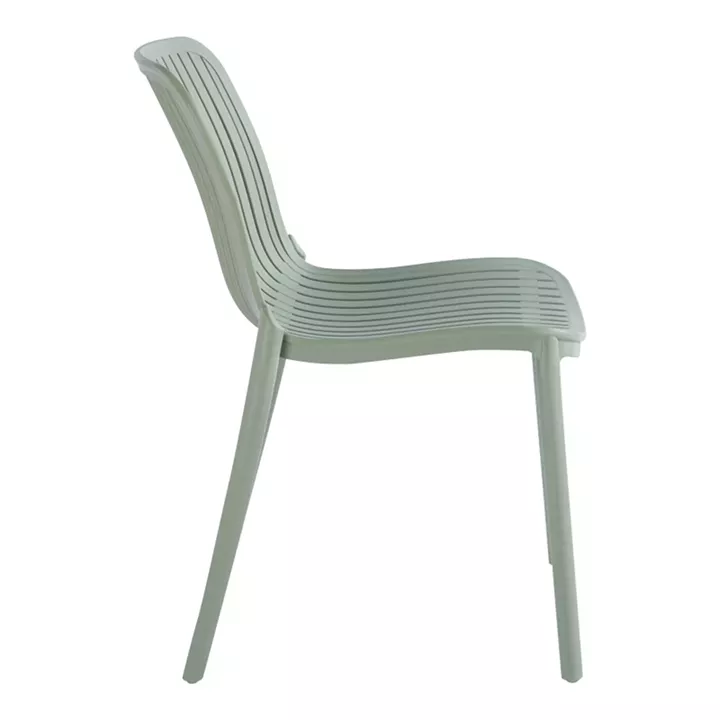 Καρέκλα Teragi στοιβαζόμενη pakoworld pp με UV protection πράσινο 58x43.5x82εκ