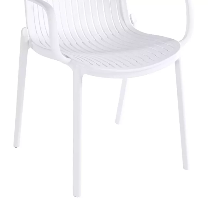 Πολυθρόνα Teragi στοιβαζόμενη pakoworld pp με UV protection λευκή 59x57x82εκ