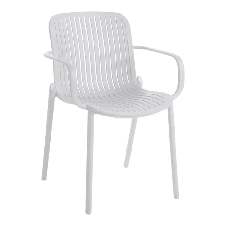 Πολυθρόνα Teragi στοιβαζόμενη pakoworld pp με UV protection λευκή 59x57x82εκ