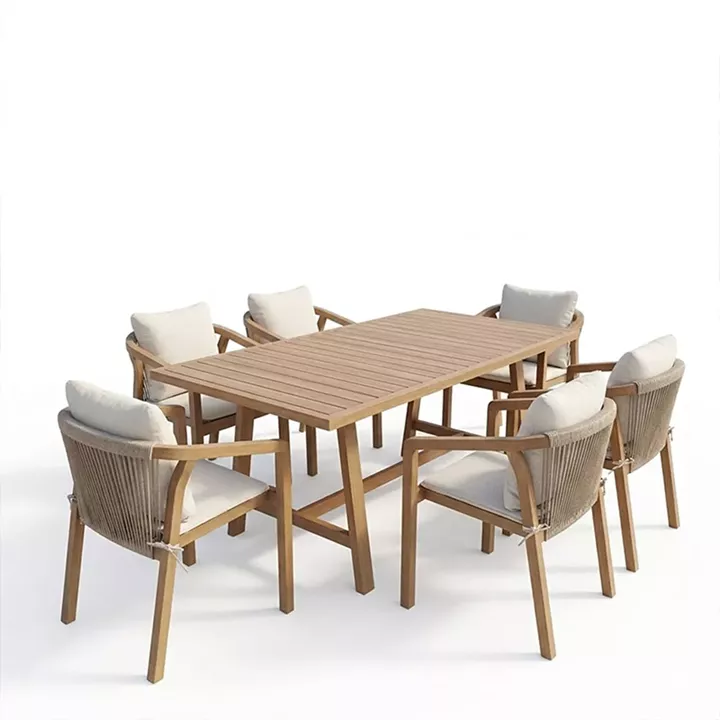 Malibu pakoworld dining table 7 pcs solid acacia wood 160x90x75cm