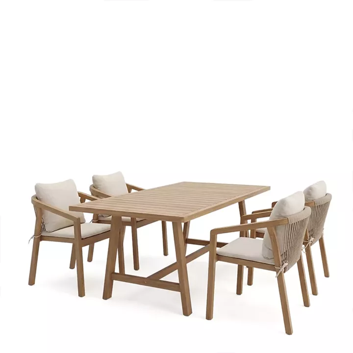 Malibu pakoworld dining table 5 pcs solid acacia wood 160x90x75cm