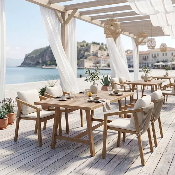 Malibu pakoworld dining table 5 pcs solid acacia wood 160x90x75cm