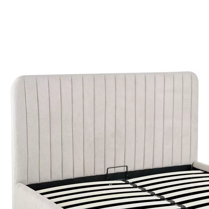 Double bed Zilin pakoworld beige fabric With storage space 160x200cm