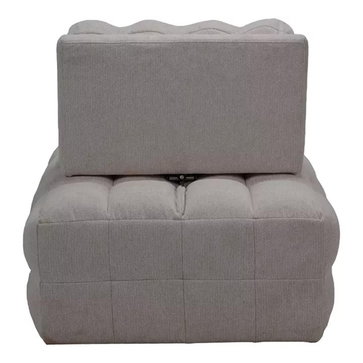 Πολυθρόνα-κρεβάτι Jelica pakoworld γκρι-μπεζ ύφασμα 88x110x86εκ