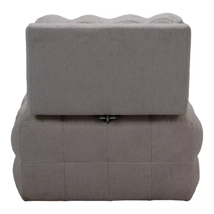 Πολυθρόνα-κρεβάτι Jelica pakoworld γκρι-μπεζ ύφασμα 88x110x86εκ