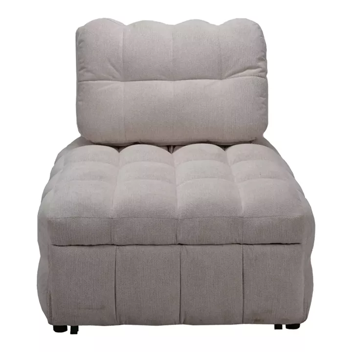 Πολυθρόνα-κρεβάτι Jelica pakoworld γκρι-μπεζ ύφασμα 88x110x86εκ