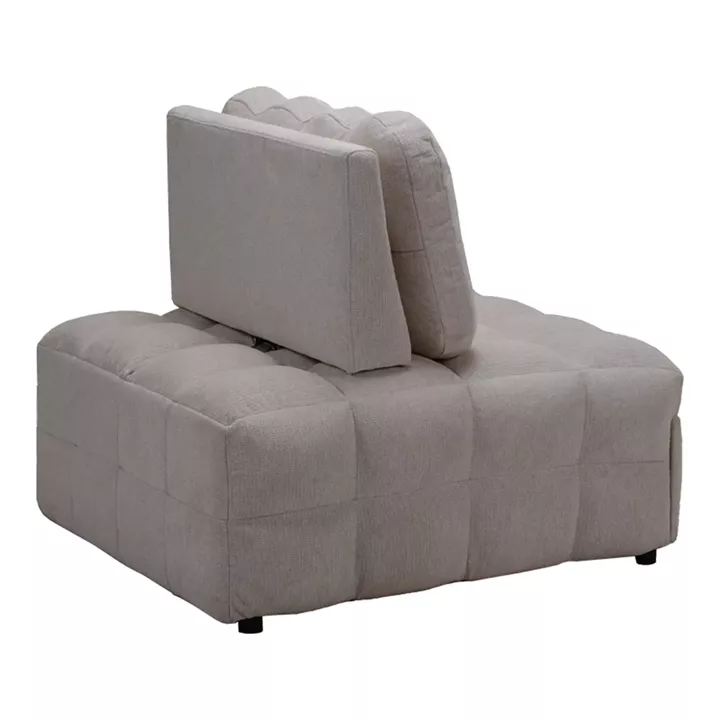 Πολυθρόνα-κρεβάτι Jelica pakoworld γκρι-μπεζ ύφασμα 88x110x86εκ
