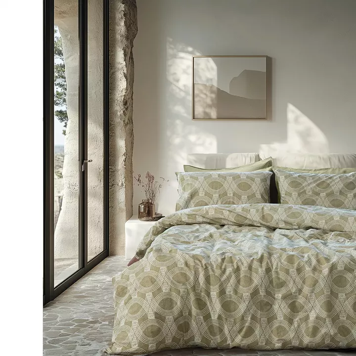 Beauty Home Σετ σεντόνια υπέρδιπλα με λάστιχο Glory Art 12377 170x200+32 Λαδί