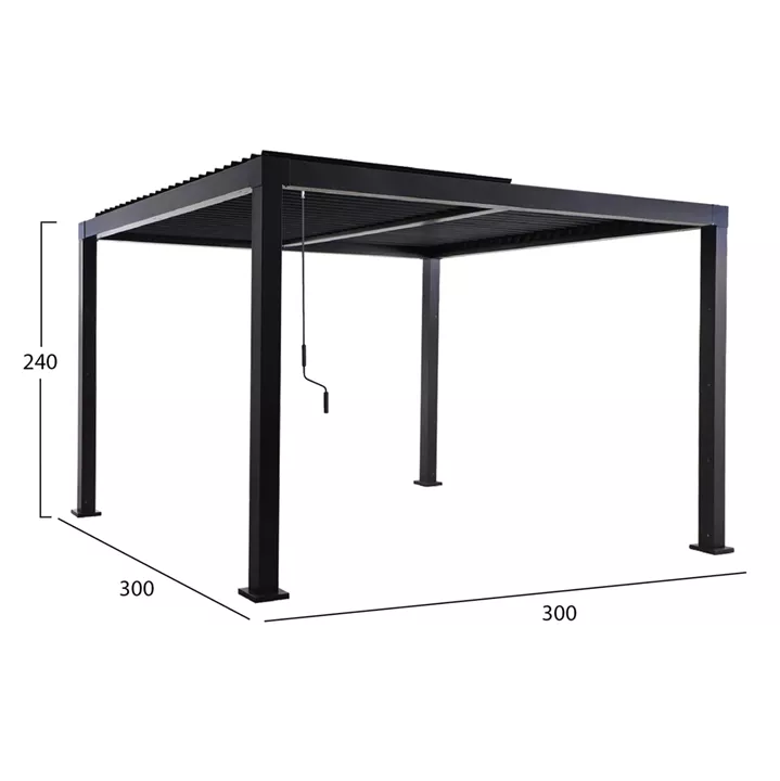 ΒΙΟΚΛΙΜΑΤΙΚΗ ΠΕΡΓΚΟΛΑ ΑΛΟΥΜΙΝΙΟΥ PREMIUM FRANIO HM6609.01 ΜΑΥΡΟ 300x300x240Υ