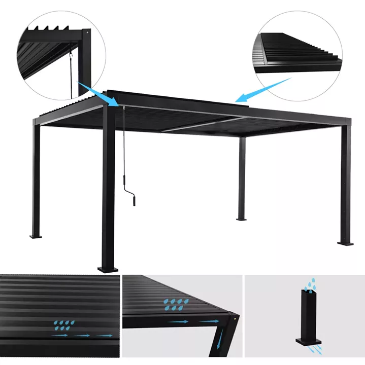 ΒΙΟΚΛΙΜΑΤΙΚΗ ΠΕΡΓΚΟΛΑ ΑΛΟΥΜΙΝΙΟΥ PREMIUM FRANIO HM6610.01 ΜΑΥΡΟ 300x400x240Υ