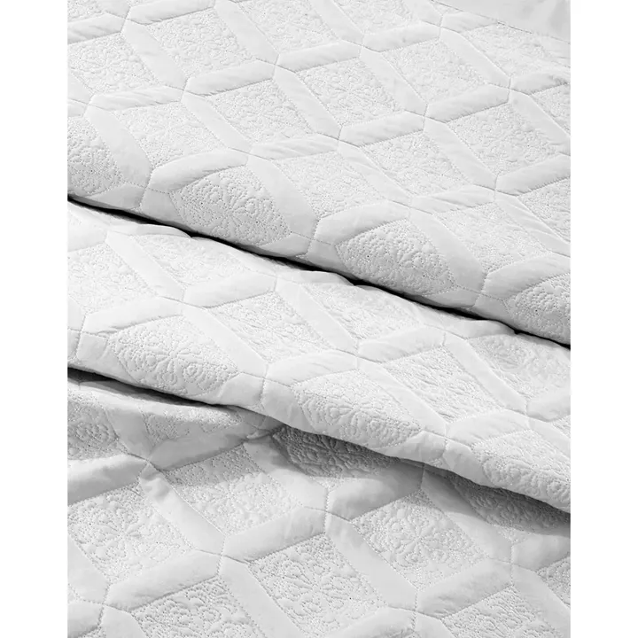 Beauty Home Σετ κουβερλί υπέρδιπλο 3τμχ Promise Art 12507 230x250 Λευκό