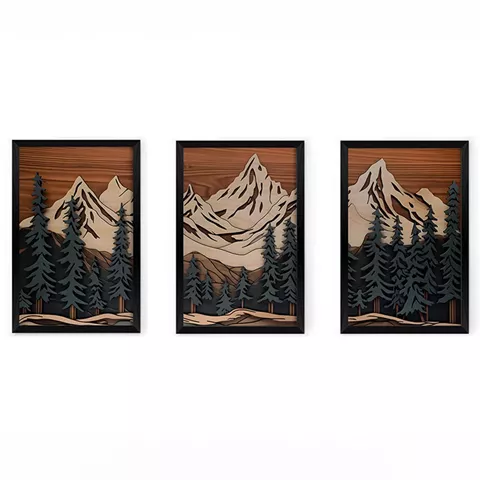 Πίνακας Fortasia pakoworld τρίπτυχος με ψηφιακή εκτύπωση και πλαίσιο 33x0.3x48εκ