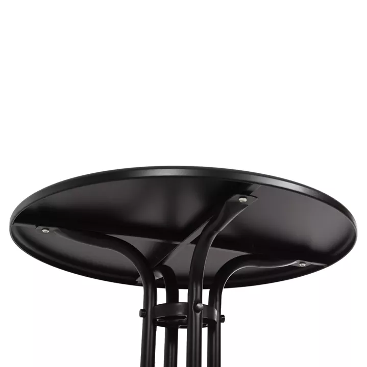 ΣΕΤ ΤΡΑΠΕΖΑΡΙΑΣ 3ΤΜΧ LINO HM10728 2 ΜΕΤΑΛ. ΚΑΡΕΚΛΕΣ--ΣΤΡΟΓΓΥΛΟ ΤΡΑΠΕΖΙ Φ60εκ ΜΑΥΡΟ