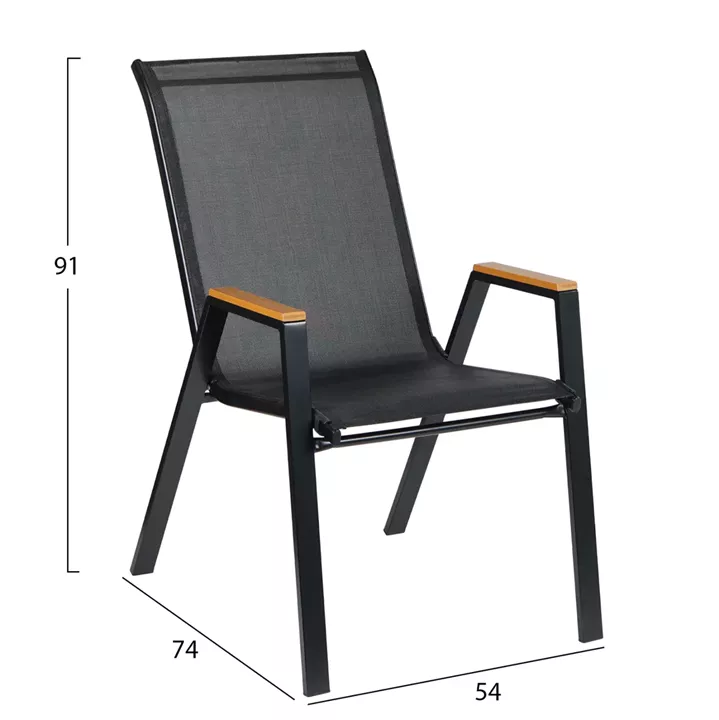 ΣΕΤ ΤΡΑΠΕΖΑΡΙΑΣ 5ΤΜΧ BRUNO HM10729.03 ΚΑΡΕΚΛΕΣ ΜΕΤΑΛΛΙΚΕΣ & ΤΡΑΠΕΖΙ 150x90εκ ΜΑΥΡΟ