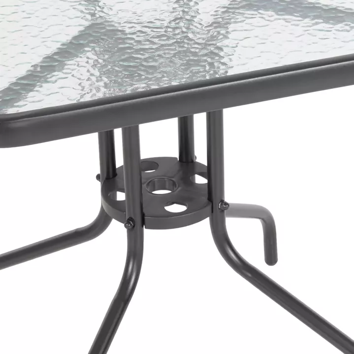 ΣΕΤ ΤΡΑΠΕΖΑΡΙΑΣ 3ΤΜΧ FIGO HM10730.01-- 2 ΚΑΡΕΚΛΕΣ & ΤΕΤΡΑΓΩΝΟ ΤΡΑΠΕΖΙ 70x70εκ ΓΚΡΙ