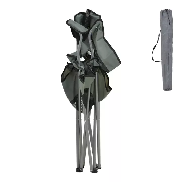 Beach-camping chair Pesca pakoworld metal-waterproof fabric in gray shade 55x55x95cm