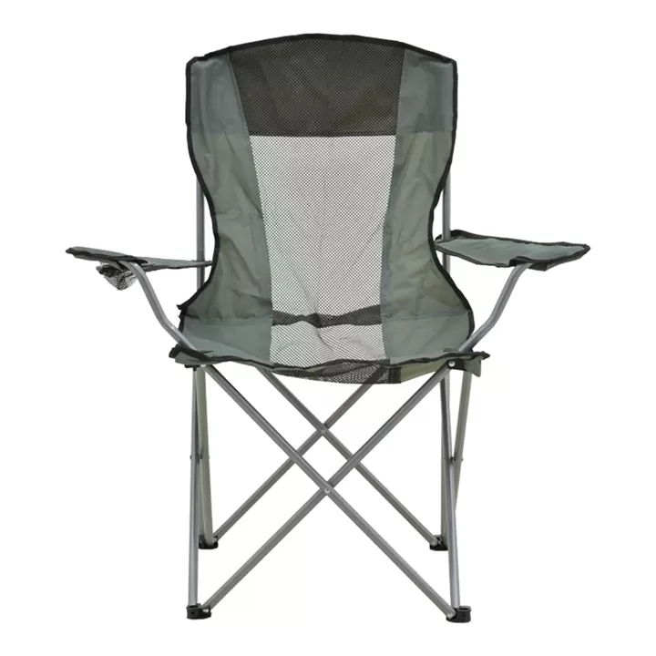 Beach-camping chair Pesca pakoworld metal-waterproof fabric in gray shade 55x55x95cm