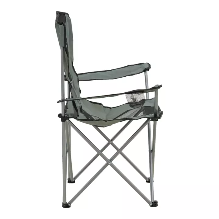 Beach-camping chair Pesca pakoworld metal-waterproof fabric in gray shade 55x55x95cm