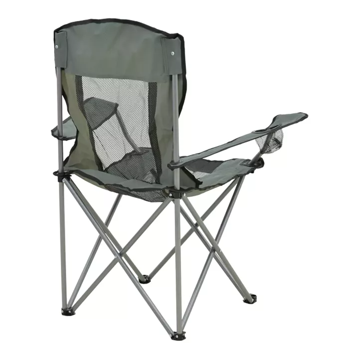 Beach-camping chair Pesca pakoworld metal-waterproof fabric in gray shade 55x55x95cm