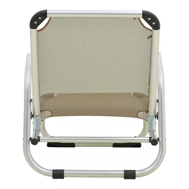 Καρεκλάκι παραλίας Playa pakoworld βαρέως τύπου με ψηλή πλάτη αλουμίνιο-textilene σε μπεζ απόχρωση 54x72x63εκ