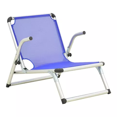 Beach chair Plazo pakoworld aluminum-textilene in blue shade 55x70x59cm
