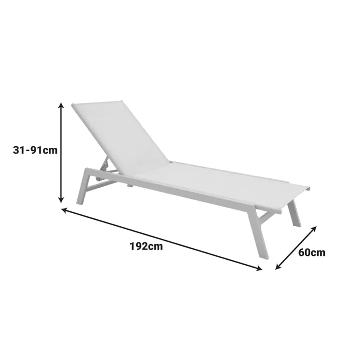 Boka pakoworld aluminum sunbed cappuccino-textilene in beige shade 60x192x31cm