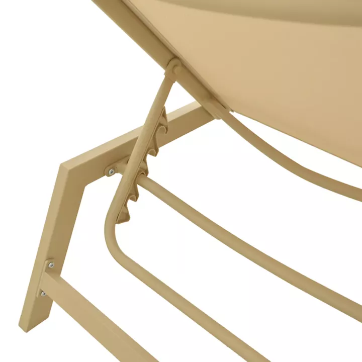 Boka pakoworld aluminum sunbed cappuccino-textilene in beige shade 60x192x31cm