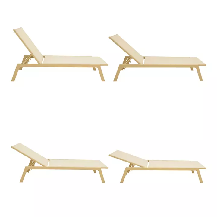 Boka pakoworld aluminum sunbed cappuccino-textilene in beige shade 60x192x31cm