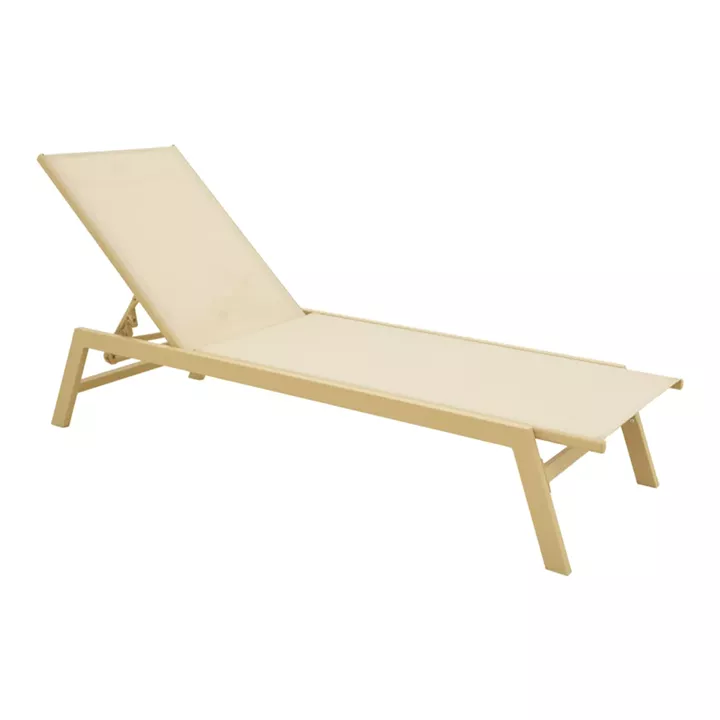 Boka pakoworld aluminum sunbed cappuccino-textilene in beige shade 60x192x31cm