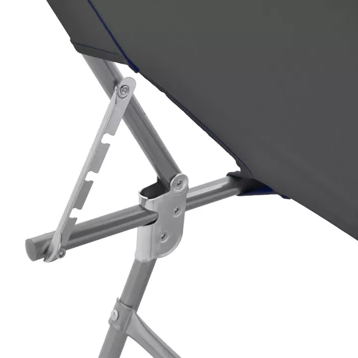 Pasein pakoworld metal-textilene beach lounger in anthracite shade 55x185x24cm