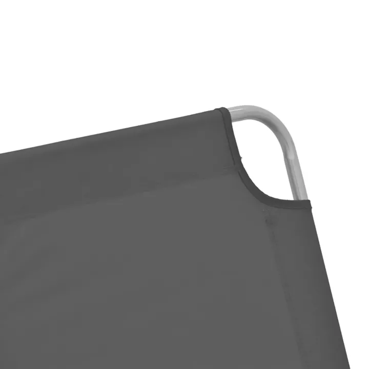 Pasein pakoworld metal-textilene beach lounger in anthracite shade 55x185x24cm